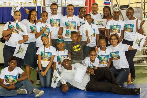 Atwell's Hydro Heroes with their supporters, pose for a photo